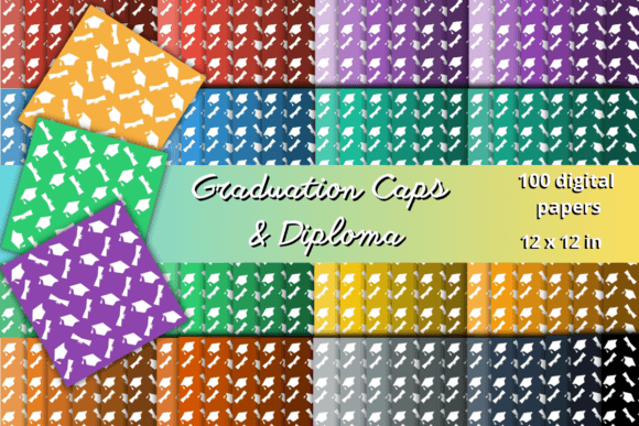 100 Graduation Caps Diploma Papers