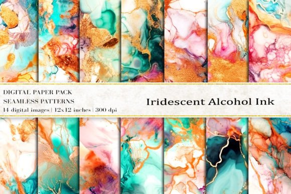 Iridescent Alcohol Ink Digital Papers