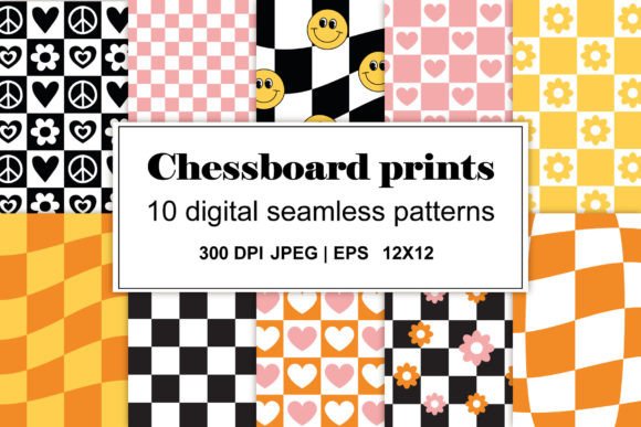 Set of Groovy Chessboard Patterns